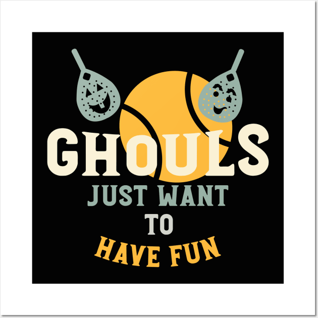 Halloween Padel Pun Ghouls Wall Art by whyitsme